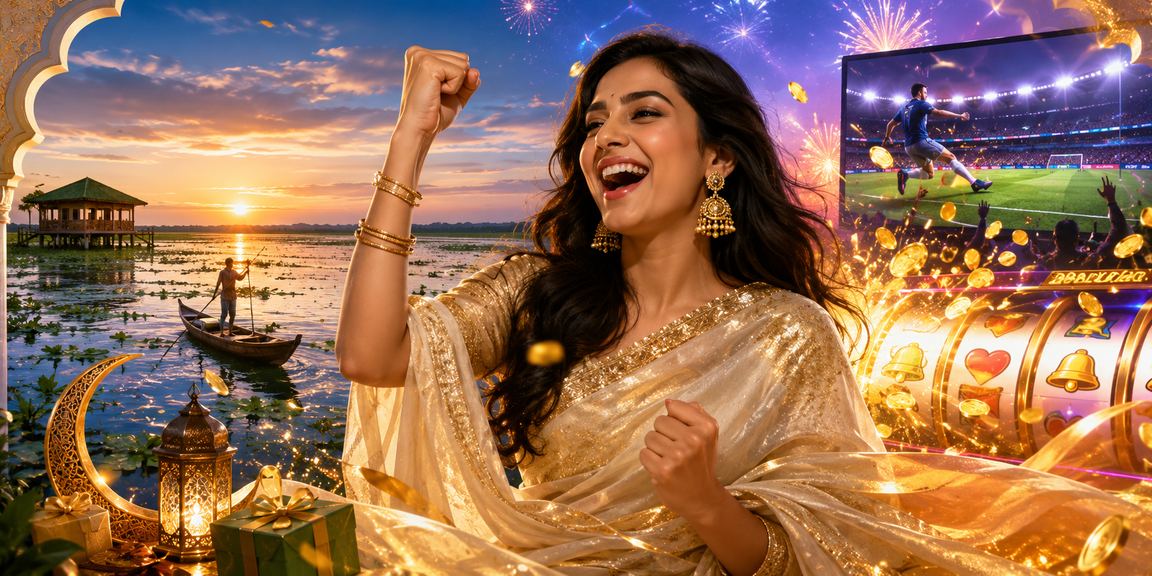 বাংলাদেশি পোশাকে একজন নারী মোবাইলে glorybd88 স্লট গেম খেলছেন